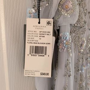 Elegant DuskyBlue/Gray Beaded Gown Sz 12